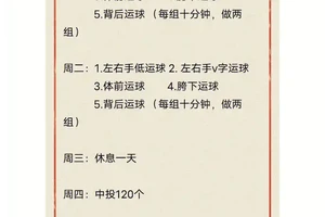 篮球训练计划和训练日程表